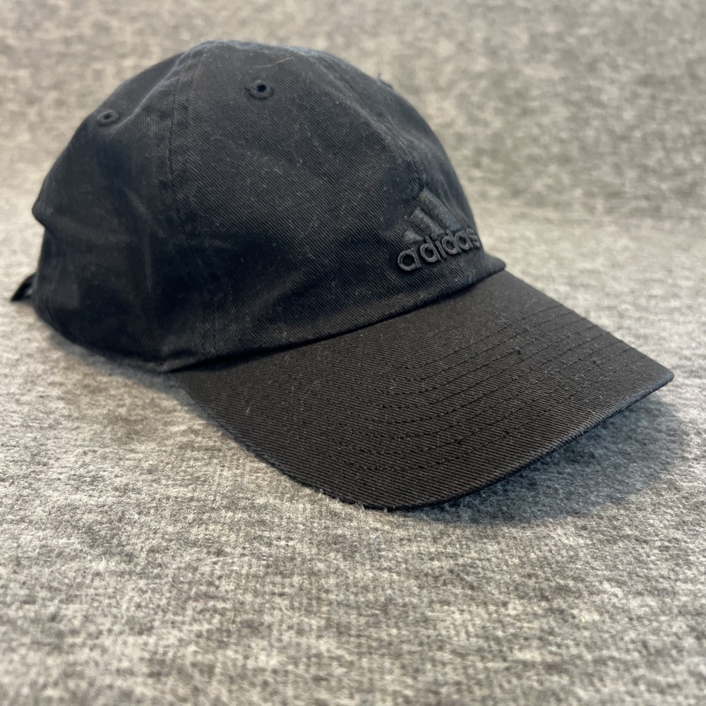 Adidas‎ Aeroready Hat Logo Cap All Black Three Stripe Life Cotton Strap Back